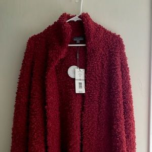 Red cardigan